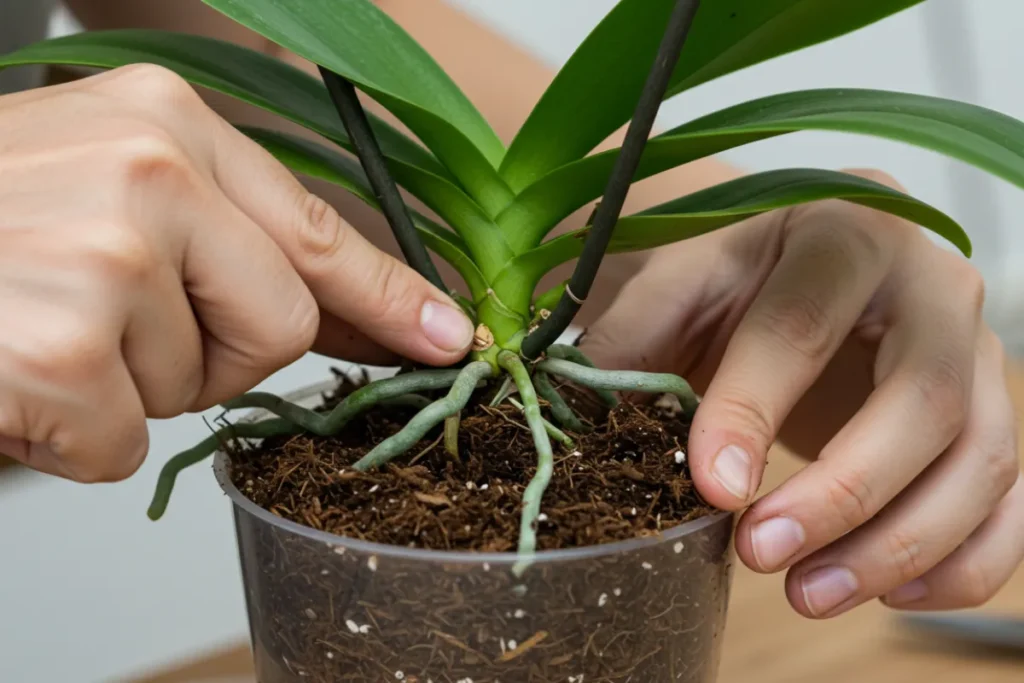 replantio de orquídea