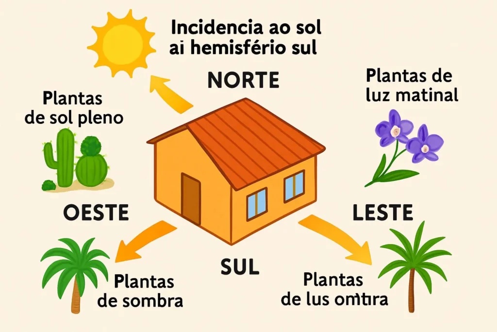 iluminação ideal para plantas